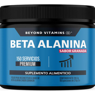 Beta Alanina Premium En Polvo | 150 Servicios De Máxima Pureza | Sabor Granada Beyond Vitamins - Pre Entreno - Pre Worout | Vitaminas Mujer \u002F Hombre - 100% Puro - 316.5g | MercadoLibre