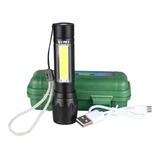 Lampara Tactica Recargable Led 2000 Lm Linterna Lateral Usb