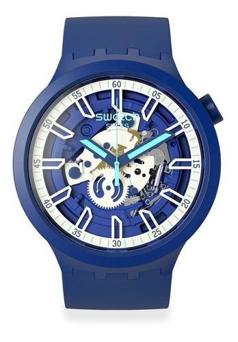 Reloj Swatch Big Bold Iswatch Blue De Silicona Azul