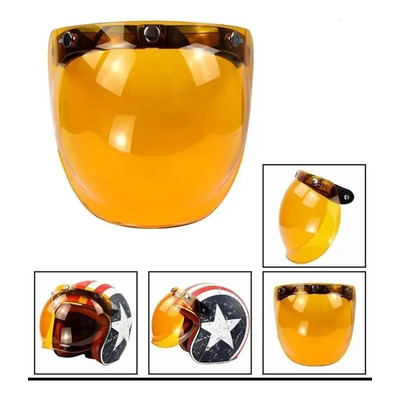 Mica Burbuja Con Sistema Abatible Casco 3\u002F4 Motocicleta Lente Naranja | Meses sin interés