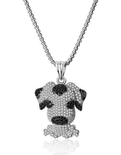 Collar Con Colgante De Cabeza De Perro De Cristal 1