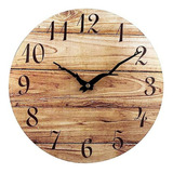 Reloj De Pared Grande De Madera, Silencioso Y Decorativo - 1