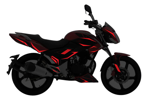 Kit Stickers Reflejantes Para Tapas De Moto Italika Ft250ts