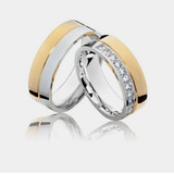 Argollas De Matrimonio Bicolor En Oro 18k Y Plata 950