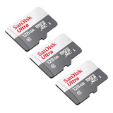 3 Sandisk Ultra Microsd 128gb Class10 Memory Card 100mb/s