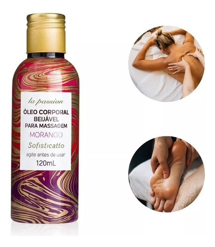 Oleo Massagem Corporal Sensual Beijavel 120ml Com Sabor