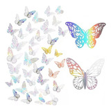 72pcs Mariposas Decorativas, 3d Pared Colore Metalicos Hueco