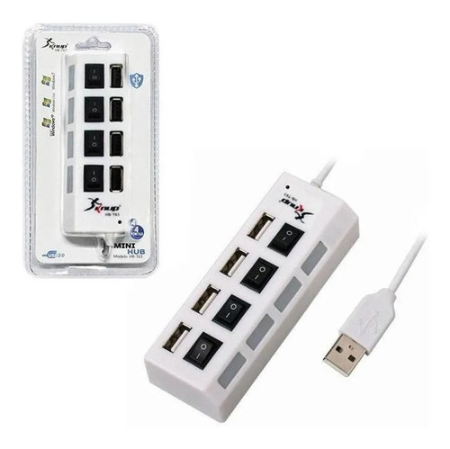 Hub Usb 2.0 4 Portas Plug And Play Liga Desliga