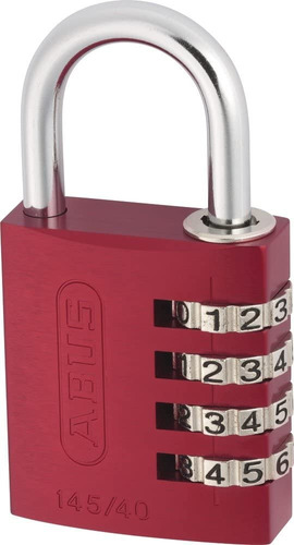 Candado Abus Clave Numerica Aluminio 145/40 Reprogramable Color Rojo