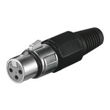 Ficha Conector Xlr Canon Hembra A Cable 3 Pin  F-60bk