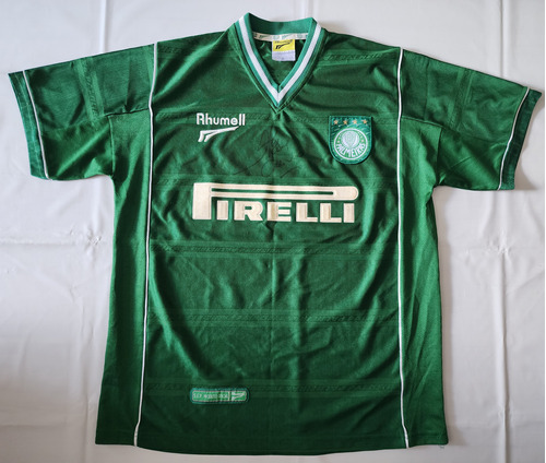 Camisa Do Palmeiras 2001 Rhumell Pirelli Autografada Alex