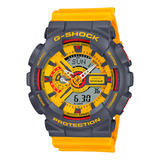 Reloj Casio G-shock Ga-110y-9adr Color De La Correa Amarillo Color Del Bisel Gris Color Del Fondo Amarillo