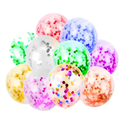 50 Pza Globos Transparentes Con Confeti 14 Colores Fiesta Color | MercadoLibre