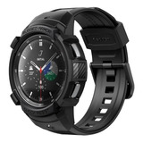 Pulsera Spigen Rugged Pro Case + Para Galaxy Watch4 De 46 Mm, Color Negro, 46 Mm De Ancho