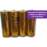 Bateria18650 Recarregável 8800mah 4.2v 4 Unidades Lanterna 