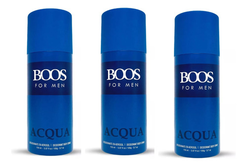 3x Boos Acqua Desodorante Hombre 150ml Perfumesfreeshop!!! 