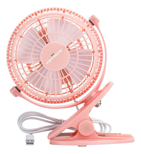 Ventilador De Escritorio Keynice Usb Giratorio 360 Rosa