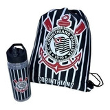 Garrafinha De Água Corinthians Garrafa + Mochila Tipo Saco