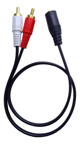 Cable Adaptador 2 Rca Machos A Jack 3.5mm Hembra Estereo 