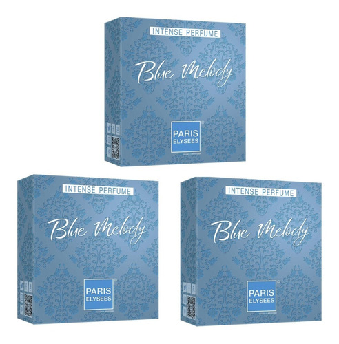 Kit Com 3 Perfumes Blue Melody Feminino De 100 Ml Lacrados