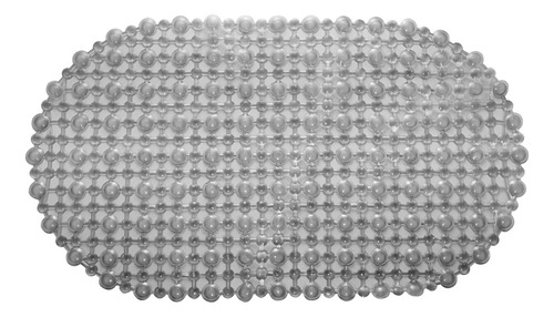 Tapete De Pvc Antiderrapante Para Banheiro Cinza Lyor Cor Cinza-escuro Geométrico