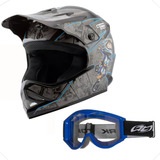 Capacete Moto Cross  Infantil  Ck-01 Criança +óculos 788