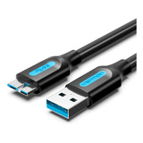 Cabo Usb 3.0 Para Micro B Hd Externo 1 Metro Vention Copbf Cor Preto