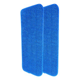 Kit 2 Refil Mop Spray Esfregão Microfibra Alta Limpeza Azul