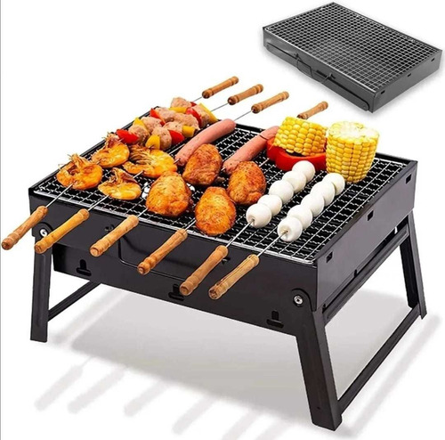 Mini Parrilla De Carbón Portátil Plegable Acero Inoxidable