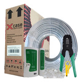 Bobina Cable Utp Cat 5e 100m+100 Rj45+tester+pinzas Exterior