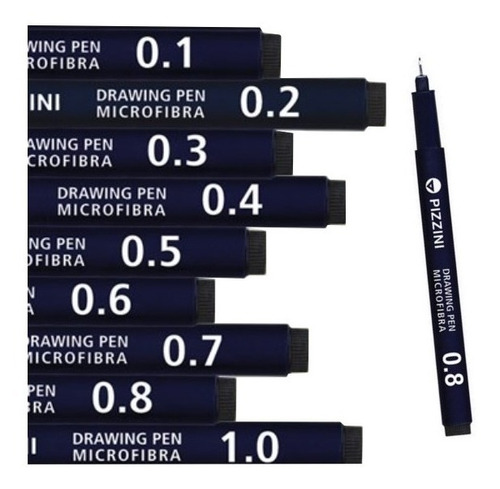Marcador Microfibra Pizzini Dibujo Tecnico  Punta 0.8mm