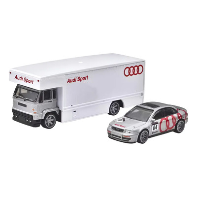Audi S4 Quattro \u002F Fleet Flyer Hot Wheels Team Transport Blanco | Envío gratis