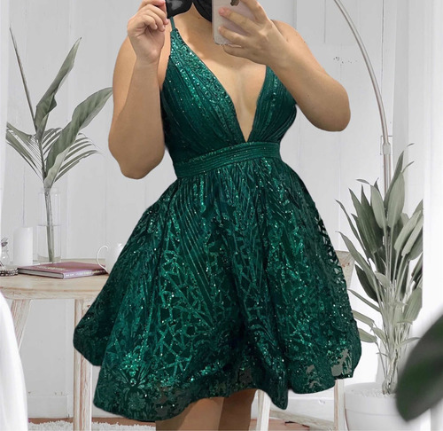 Vestido De Fiesta Verde Esmeralda