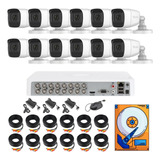 Kit Circuito Cerrado 12 1080 Metal Audio Integrado 2tb