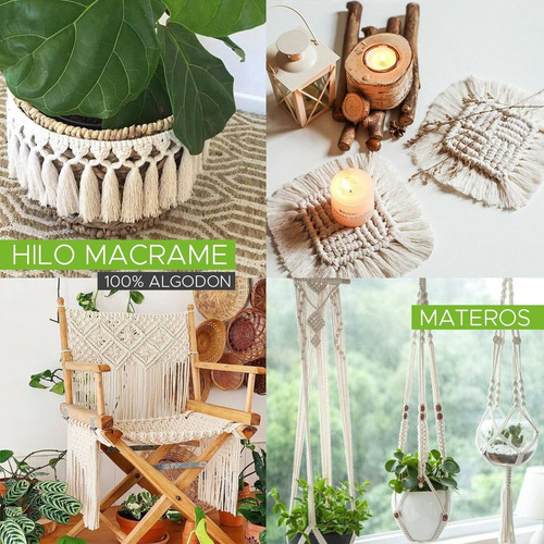 Hilo De Algodon Macrame Crudo Mejor Calidad Varios Grosores