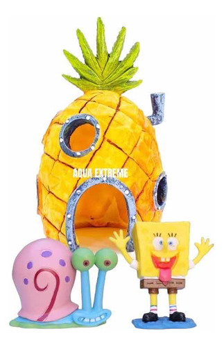 Kit Enfeites Ornamentos Decoração Turma Bob Esponja 3 Peças