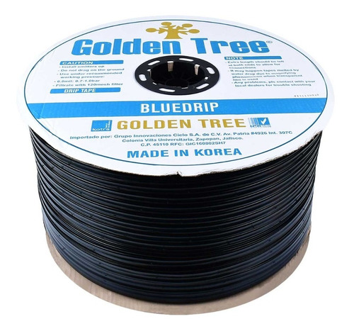 Cinta De Goteo Para Riego Golden Tree 5/8pul 10cm 3050m Color Negro