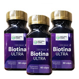 3 X Biotina Ultra 180 Caps Tto Uña Cabello Piel Envio Gratis