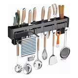 Cocina Porta Cuchillos De Pared De 50 Cm Con 8 Ganchos 