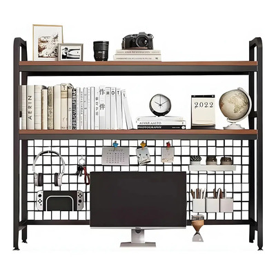 Organizador Escritorio Moderno De 2 Niveles Almacenamiento Multifuncional Color Marrón | Envío gratis