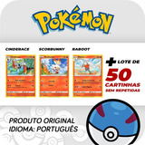 Lote 50 Cartinhas Pokémon Com Cinderace Raboot Scorbunny