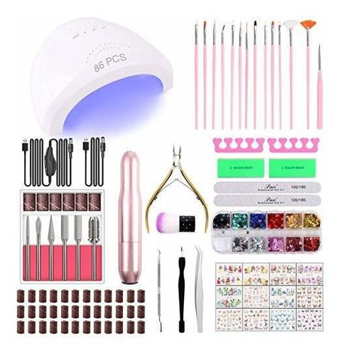 86pcs Juego De Taladro De Uñas Eléctrico Usb Portáti...