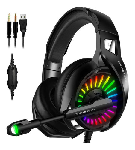 Audífono Gamer Gm-05 Con Luz Led Y Micrófono