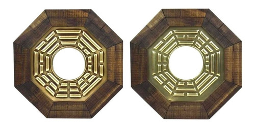 Kit Quadro Bágua Feng Shui Espelho Convexo Proteção Total