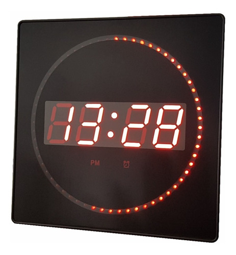 Reloj Digital Para Pared  ,temperatura, 8 Alarmas Luz Roja