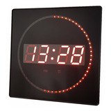 Reloj Digital Para Pared  ,temperatura, 8 Alarmas Luz Roja