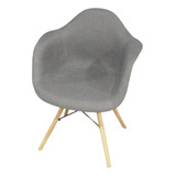 Sillon Eames Tapizado En Lino Con Patas De Madera - Grupo Sl