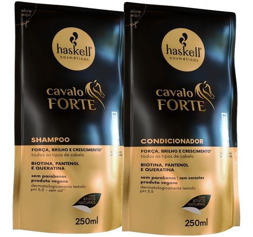  Kit Refil Shampoo+ Condicionador Cavalo Forte Haskell- 250ml