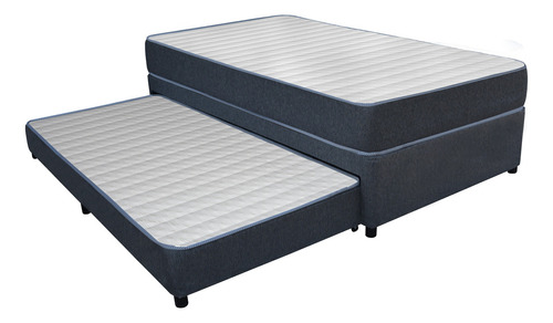 Somier Marinera Viggo Dual Bed 100 X 200 Colchon Resortes Color Gris