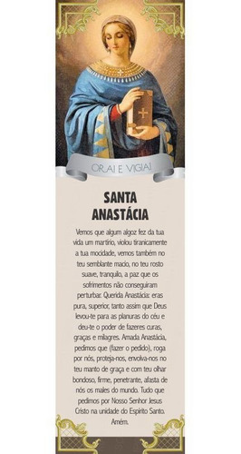 Marca Página Santa Anastácia. C/ 100un